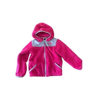 The North Face Toddler Girls Pink Denali High Pile Fleece Full Zip Hoodie 3T